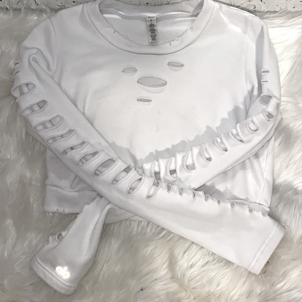 Alo Ripped Warrior Crop Sweatshirt